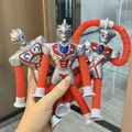 Ultraman pop tube toy with flexible red and blue limbs and white suction cup feet - No Light-UltraHero-Mixed