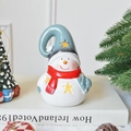 Hollowed snowman Christmas ornament with magic hat and warm glowing LED lights - Gray Hat Snowman (8.5*7.5*12.6cm)