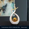 Scultura in ceramica Morning Song bianco perla e oro per decorazioni moderne - Canto del Mattino Bianco Oro - Alto
