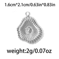 304 stainless steel wavy leaf pendant in silver finish measuring 1.6cm by 2.1cm - Silver Shell