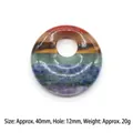 Chakra stone donut pendant with colorful natural mineral layers and 40mm diameter - 40mm Offset Donut 12mm Hole