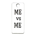 Silver rectangle pendant with Me Vs Me engraving for DIY sports keychains - ME VS ME Plaque