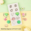Silikonform für Lotusblüten und Seerosenblätter Fondant Maße 6,3x13,2x1,3 cm - Nr. 1 / Grau