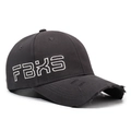 Distressed dark grey baseball cap with FBKS embroidery and vintage frayed brim style - Adjustable / Gray