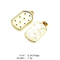 Golden micro-pave zircon rectangular metal pendant with textured finish 9.5x17x2mm - Rectangular Sign
