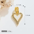 Französischer Vintage-Herzanhänger aus Gold mit weißen Details und Kristallverzierung - Gold Weiß Herz