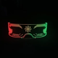 Cyberpunk LED-Brille mit zweifarbigem Leuchten in Rot und Grün für Partys und Festivals - Rot & Grün