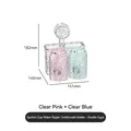 Porta spazzolino a ventosa con bicchieri ondulati rosa e blu, dimensioni 182x151mm - Portaspazzolino a onde (2 tazze - Rosa e Blu)