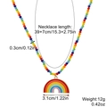 Rainbow bead necklace with heart magnetic pendant and detailed size measurements - Crystal Rainbow Necklace