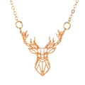 Minimalist geometric elk head pendant necklace in polished gold finish for women - KC Gold 9010