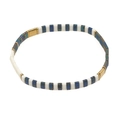 Böhmisches Tila-Perlenarmband mit weißen, blaugrünen und goldenen Glasperlen - Weiß/Türkis/Gold