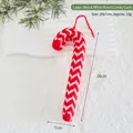 Knitted large red and white candy cane ornament for Christmas tree decor, 20cm height - Large (Red and White Wave) Candy Cane / Large