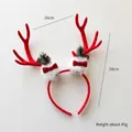 Diadema de cuernos de reno de Navidad con lentejuelas rojas y agujas de pino, mide 26x28cm - Cuernos De Reno Rojos Grandes Con Bolas De Peluche