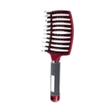 Curved boar bristle vent brush with deep red finish and ergonomic non-slip gray handle - With Boar Bristle / Gray Handle Red (with Boar Bristle)