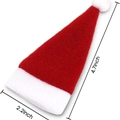 Mini bonnet de Noël porte-couverts en tissu rouge et blanc, dimensions 12 cm par 5,5 cm - 6x12cm Mini Chapeau de Noël Bouchon de Bouteille