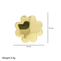 Golden clover zircon charm for DIY bracelets with 13.5mm size and 3.3g weight - Flower