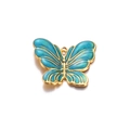 Blue-green enamel butterfly charm with gold plating for jewelry making DIY - Peacock Blue-Butterfly