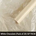 20 sheets of creamy white pearlescent floral wrapping paper 50x70cm for bouquet lining - 50*70cm (20 Sheets/Pack) / Pearlescent White Chocolate
