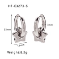 Orecchini a cerchio a forma di stella in acciaio inossidabile argento, altezza 23mm - Argento (HF-E3273-S)