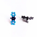 Lot de 2 mini pinces à cheveux en métal noir avec motifs papillons en strass bleus - Bleu lac