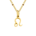 Collier en acier inoxydable doré avec pendentif Lion et chaîne à perles - Lion / 1 Pièce / Or