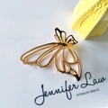 Elegant gold hollow butterfly metal hair claw clip for women with mirror finish - Hollow Butterfly Claw Clip / Gold