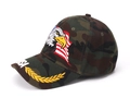 Men's camouflage baseball cap with USA embroidery and eagle flag patch detail - 56-58cm, Adjustable / Style #21-Camo USA Eagle Yellow / Camouflage
