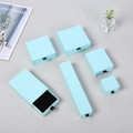 Tiffany blue drawer jewelry box set with black ribbon pull and velvet insert - Powder Blue; 12*8*3cm