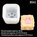 DIY-Silikonform mit Katzenpfoten-Design für Harz-, Wachs- und Gipsguss-Handwerke - 1# Transparent B541