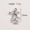 Pendente ciliegia in argento con zirconi chiari, inclusi peso e dimensioni - Ciliegia Minimalista Con Diamanti Argento(12)