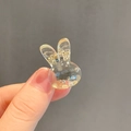 Pinza per capelli a coniglio scintillante con paillettes olografiche per coda alta - Coniglio / Champagne