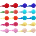 Set of 20 colorful candy-colored pom pom hair clips for girls with rainbow metal snap clips - 20 Piece Set / Multicolor Mixed