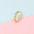 Close-up of polished gold stainless steel screw connector with knurled texture details - 18K Gold Plated - Style 3