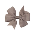 Handmade ribbed grosgrain ribbon bow hair clip in coffee brown for children - Coffee