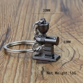3D coffee grinder keychain in gun grey finish, 20x33mm compact metal car accessory - Ghost Tooth Coffee Grinder (Black)