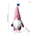 Patriotic July 4th gnome plush decoration with US flag design and blue sequin star - Independence Day Striped Hat Gnome Horizontal Stripes (C3-2)