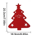 Porte-couverts sapin de Noël en feutre rouge avec étoiles blanches et dimensions 20,3x16,9cm - Rouge