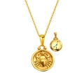 Collier signe Cancer en or 18 carats avec pendentif double face, crabe et carte du ciel - Cancer