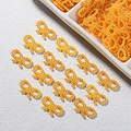 Golden grainy ABS pearl bow charms for DIY phone case decoration and crafts - 1x1.8cm / Gold