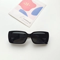 Classic kids square sunglasses with vintage black acrylic frames and UV protection - Black