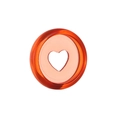 Semi-transparent orange 28mm disc-bound button with a hollow heart for notebooks - Orange