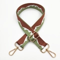 Adjustable nylon shoulder strap with colorful mountain pattern and gold metal hooks - Light Coffee Green