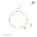 Dettaglio del bracciale con perline in argento sterling 925 con misure e specifiche tecniche - Argento 925 / Argento 925 placcato oro giallo