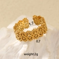 Vergoldeter Edelstahlring mit hohlgearbeitetem Spitzenmuster und 0,7 cm breitem Design - Spitzenkante Hohlstil