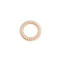 Elastic beige spiral telephone wire hair tie for high ponytail styling and daily use - Matte Beige