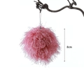 Pallina di Natale rosa di peluche 8cm con cordoncino argento appesa a un ramo - Palla di peluche da 8 cm (Singola)
