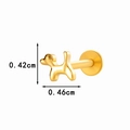 Titanium puppyvormige labret oorknopje in goud met afmetingen van 0,42 cm hoog voor oren - Hondenvorm (T2525-1#) / Goud