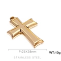 Pendente croce egizia in acciaio inossidabile dorato collana accessorio 25x38mm 10g - Croce d'Oro (KLJ484-Z) / 25*38mm