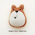 Close-up of a handmade knitted brown bear patch showing texture, 7.5cm by 6cm size - Bear-Original (Open Back)