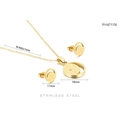 Detailed size chart of gold stainless steel star and moon jewelry set including dimensions - Gold (KS133462-KFC)